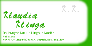 klaudia klinga business card